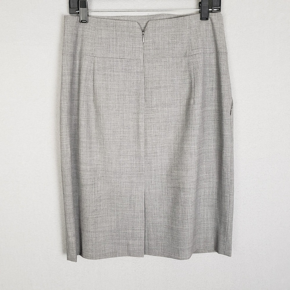 Banana Republic Size 8 Tall Stretch Wool Pencil Skirt Gray Modest Office Career - Picture 2 of 11